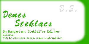 denes steklacs business card